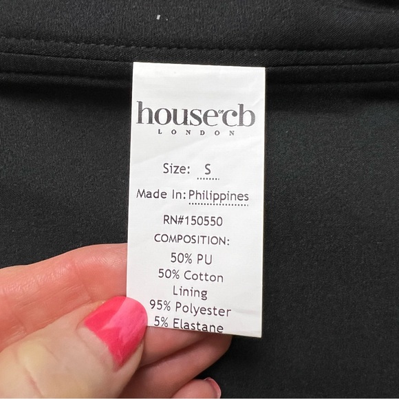 HOUSE OF CB Saffira Black Plunge Vegan Leather Corset. Size Small. New With Tags - Picture 10 of 13